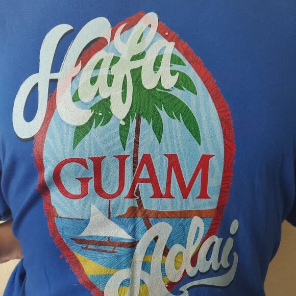 3X Hafa Adai Guam Seal blue tshirt - Picture 2 of 4